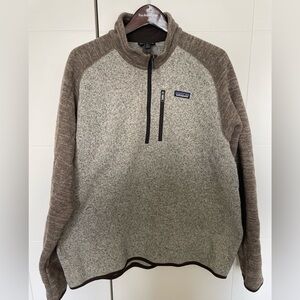 Patagonia Heathered Brown Raglan Sleeve Quarter Zip - NWOT XL
